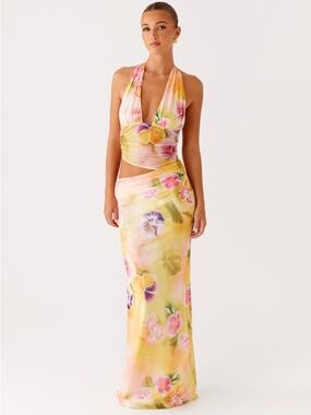 Peppermayo halter floral maxi dress